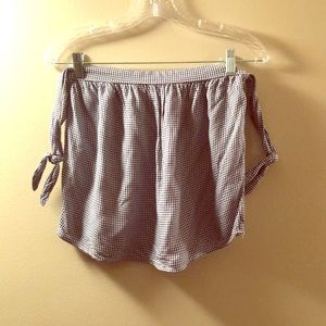 Off Shoulder Plaid Top